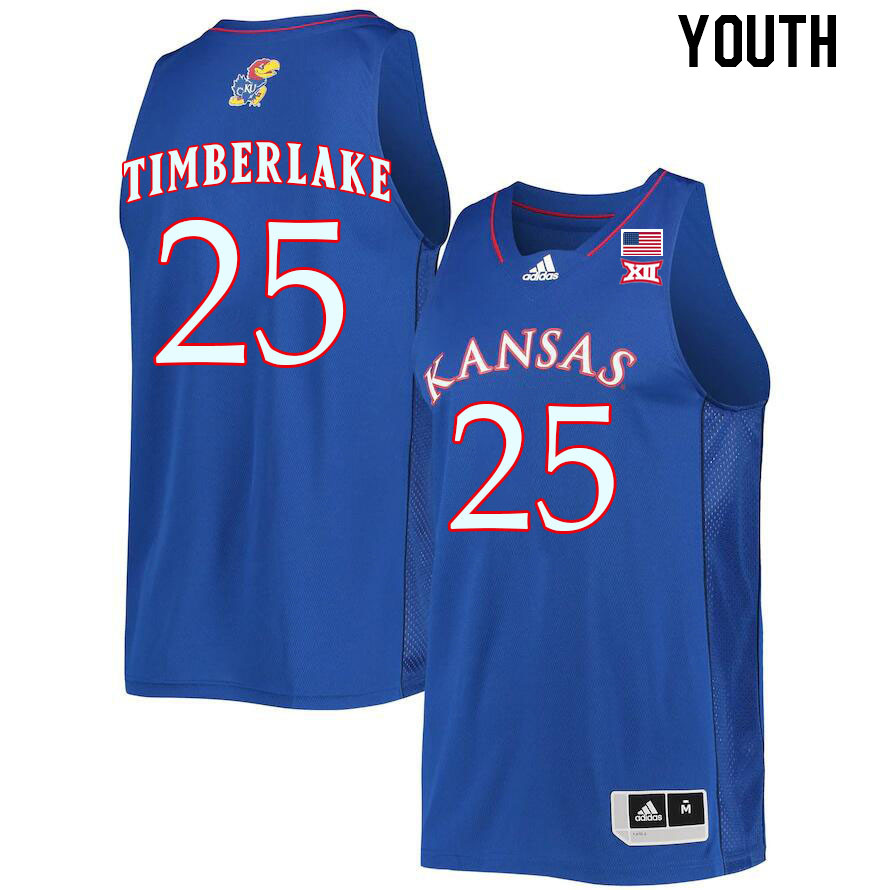 Youth #25 Nicolas Timberlake Kansas Jayhawks College Basketball Jerseys Stitched Sale-Royal